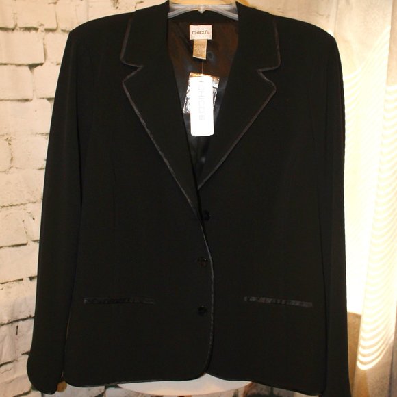 👉NWT! Sharp black blazer from Chico's sz 2=Large - Picture 1 of 8
